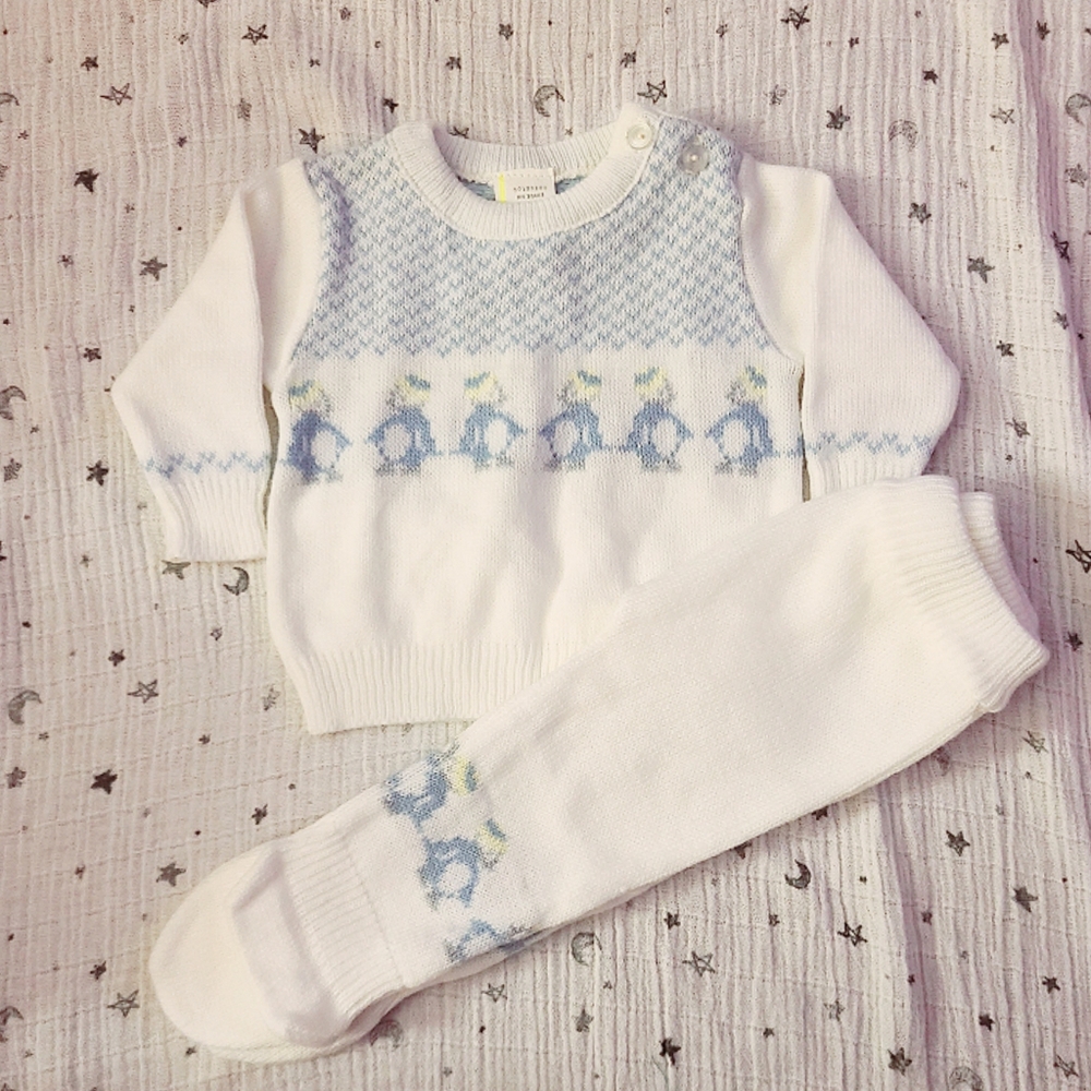 Vintage Penguin Print Outfit,